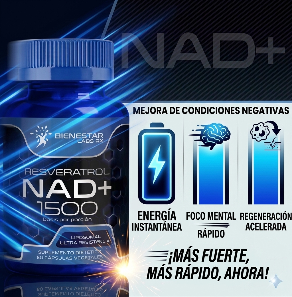 Suplemento liposomal NAD+ con resveratrol